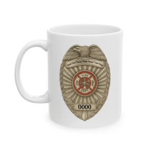 11oz Flames Test Metal – Courage Defines the Firefighter Mug